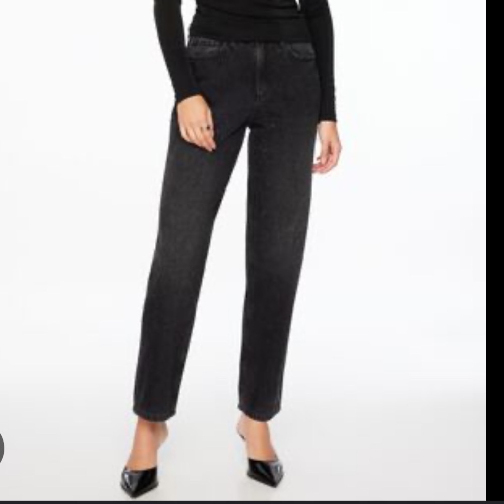 Garage Justina Black Denim Straight Jeans